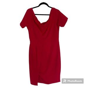 Tara Women Red Formal Dress Size US 14 Formal Frock Off Shoulder